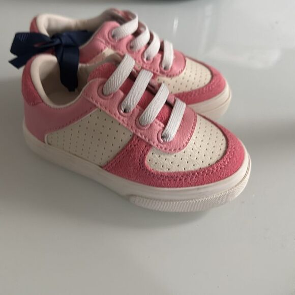🔥Janie and Jack Pink and White Sneakers with Lace-Up Design Sz 5 New - Picture 4 of 5